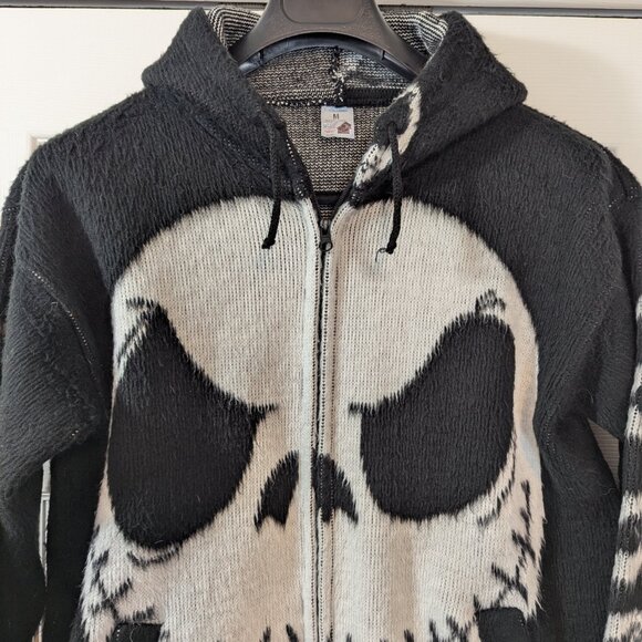 Artesanias Tuntaquimba Nightmare Before Christmas Jack Skellington Wool Full Zip - Picture 3 of 9
